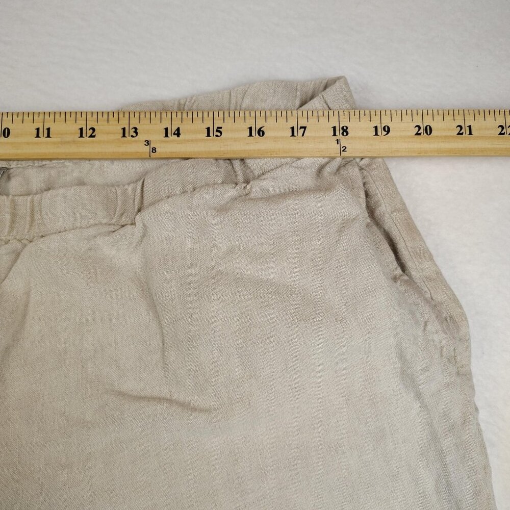 J. Jill Linen Wide Leg Pants Womens XL Beige Cropped Capri - Picture 5 of 6